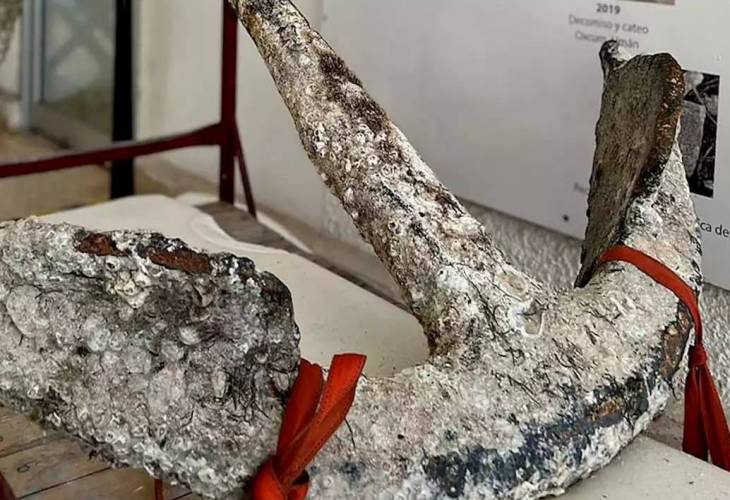 Pescadores hallan una ancla antigua en costas del estado mexicano de Yucatán