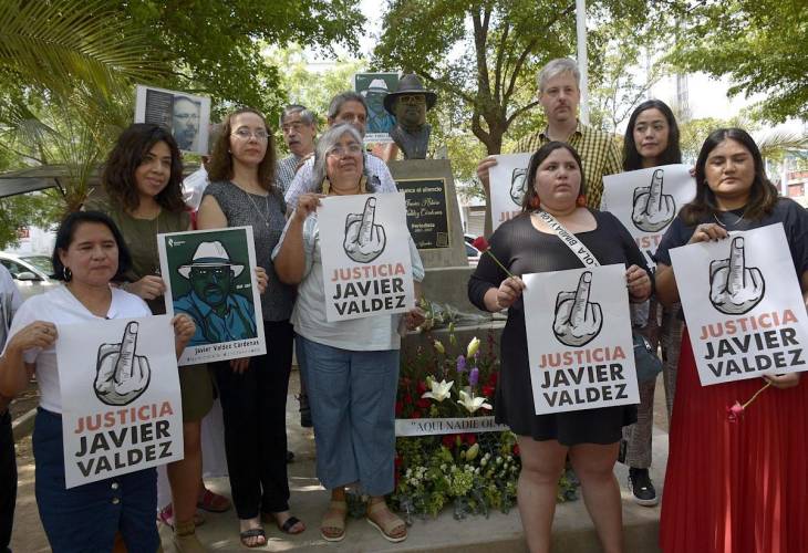 Protestan en México tras cinco años del asesinato del periodista Javier Valdez