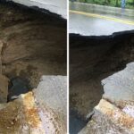 Un gran hueco ocasiona cierre de la vía Santa Fe de Antioquia- Bolombolo