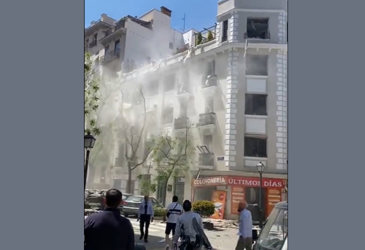 18 heridos deja explosión en edificio del barrio Salamanca
