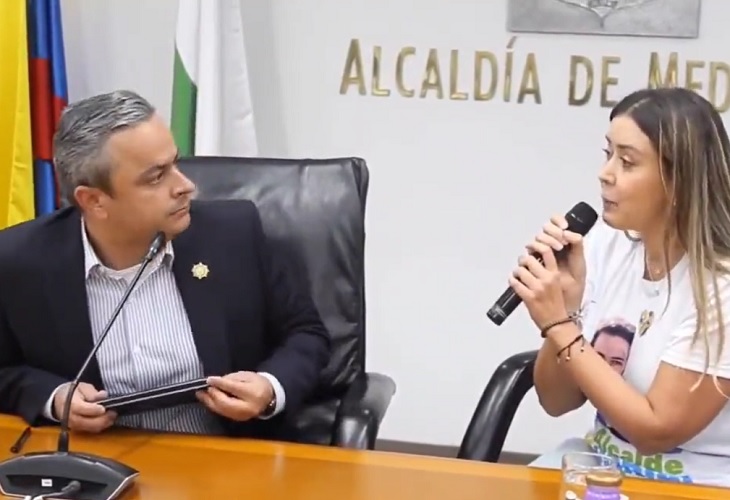 María Camila Villamizar lloró defendiendo a Quintero frente al alcalde (e) de Medellín