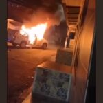 Sujetos queman camioneta en Segovia y el conductor llora pidiendo que no lo hagan