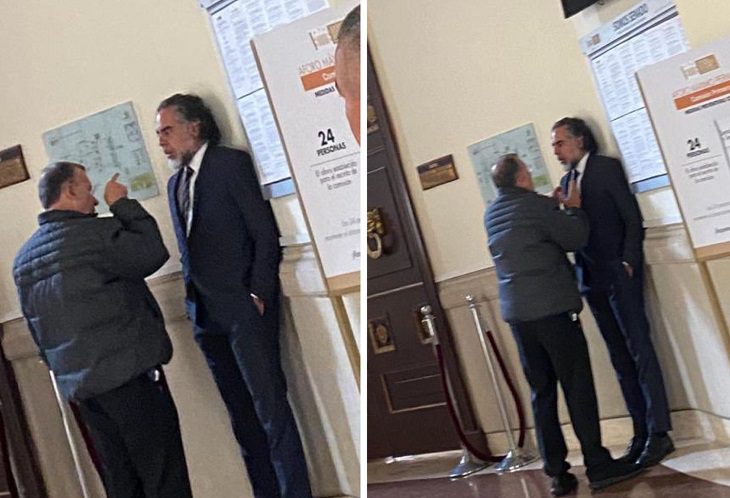 Foto de Roy Barreras en la que acorrala a Armando Benedetti
