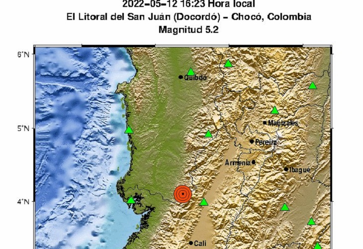 Fuerte temblor sacudió al Eje Cafetero y el Valle del Cauca