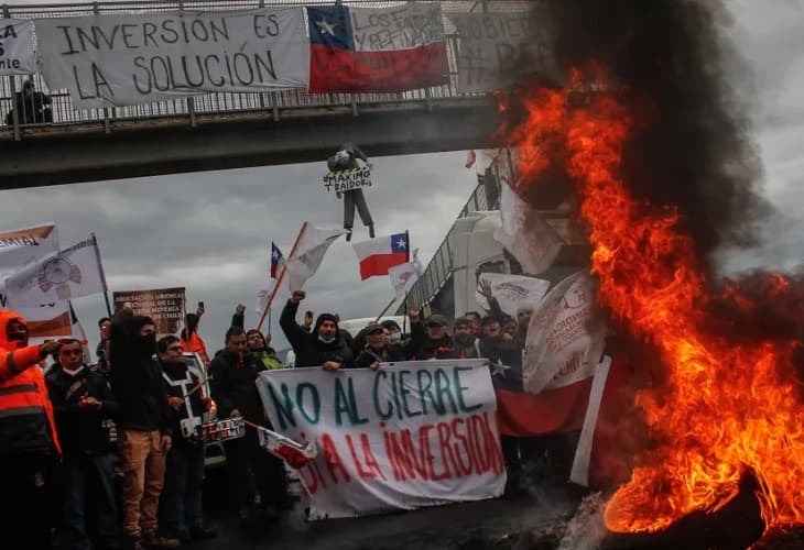 El paro por el cierre de la fundición en Chile pone en jaque a Codelco
