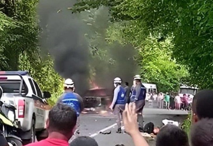 Accidente en Guacharacal ocasiona incendio de vehículos y muerte de una persona