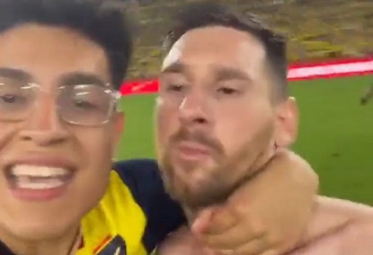 Ecuador demandará a hincha que invadió el campo y se tomó una foto con Messi