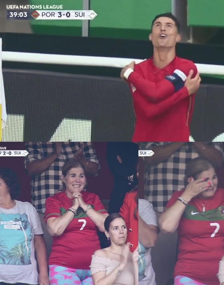 Mamá de Cristiano Ronaldo llorando por sus 2 goles a Suiza