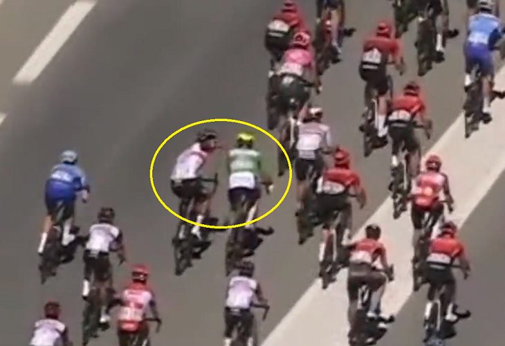 Sebastián Molano fue expulsado del Dauphiné por pegarle a un ciclista francés