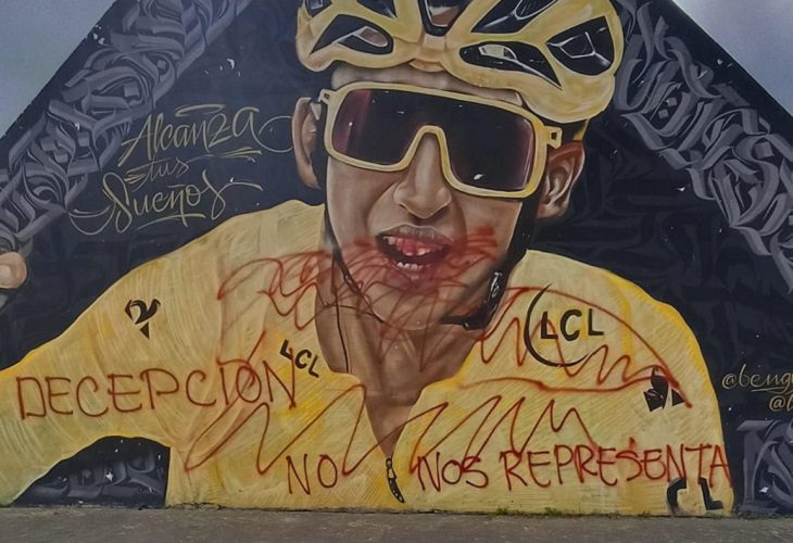Tras triunfo de Petro, vandalizan mural de Egan Bernal en Zipaquirá