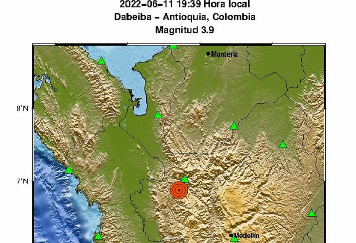 Temblor en Dabeiba se logró percibir en Medellín este sábado