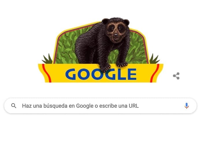 Google dedica al oso de anteojos el doodle por el día nacional de Colombia