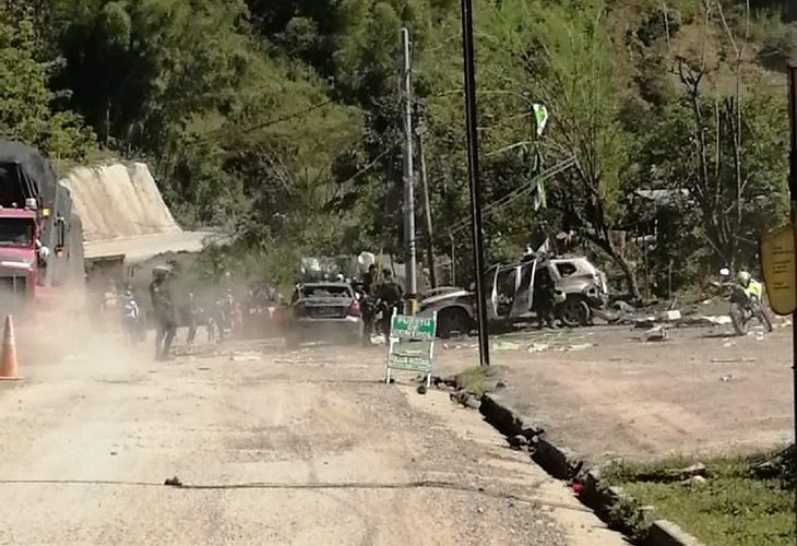 Atentan contra la policía en una carretera de Cañasgordas, Antioquia
