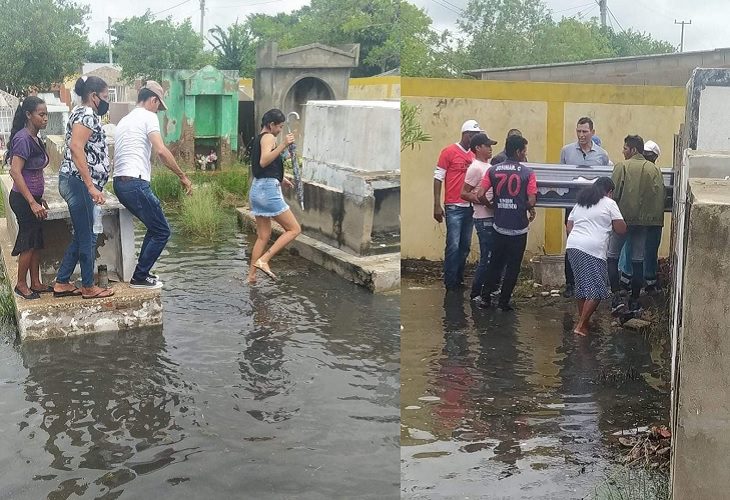 En Palmar de Varela entierran a sus muertos en un cementerio inundado