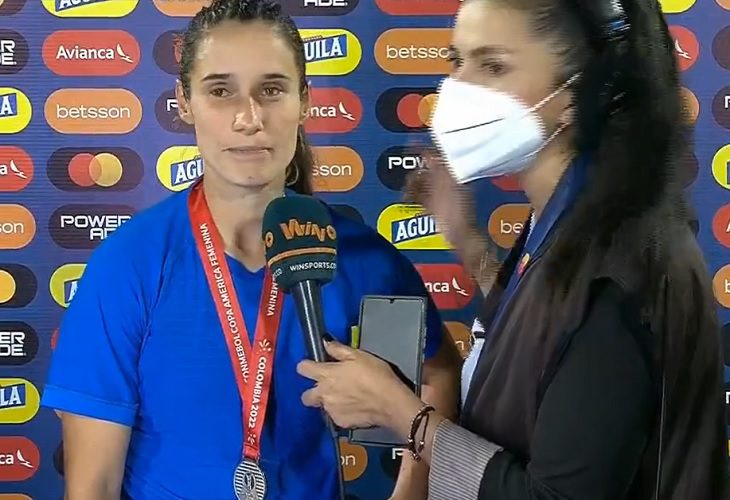 Daniela Montoya triste por derrota de Colombia ante Brasil