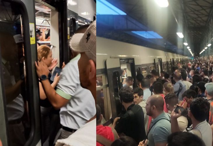 Daño de la puerta de un tren en metro de Medellín generó una colosal congestión