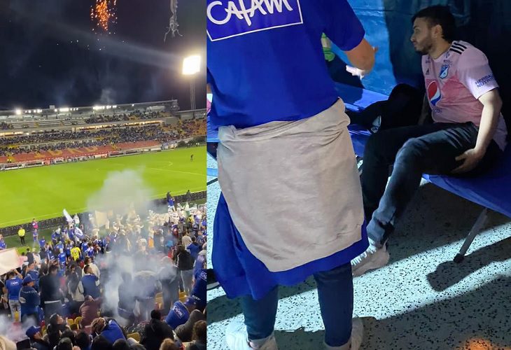 Gran susto de hinchas de Millonarios por pirotecnia que se salió de control en El Campin