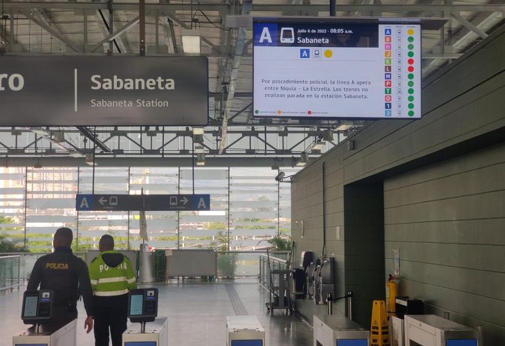 Matan a usuario del Metro de Medellín en la estación Sabaneta de la línea A