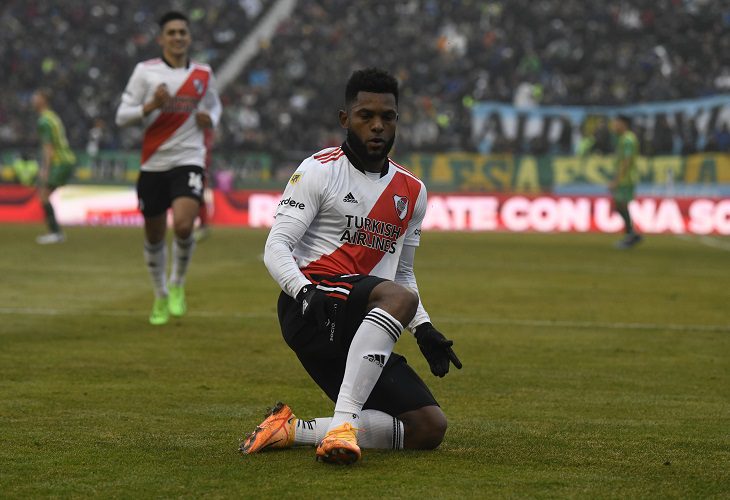 Miguel Borja, gol y dos asistencias en la victoria de River vs Aldosivi