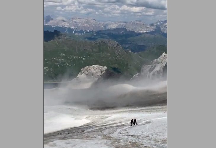 5 muertos al desprenderse glaciar en los Alpes Italianos