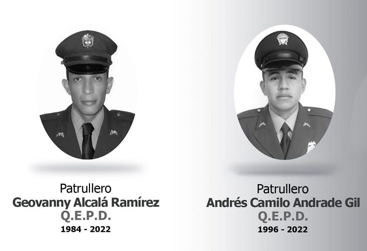 Geovanny Alcalá y Andrés Andrade, los policías acribillados en San Félix, Bello