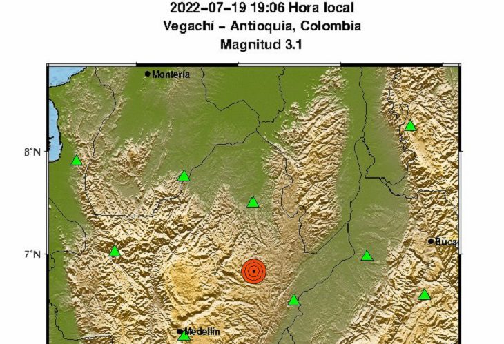 Vegachí, en el Nordeste antioqueño, fue epicentro de un sismo este martes