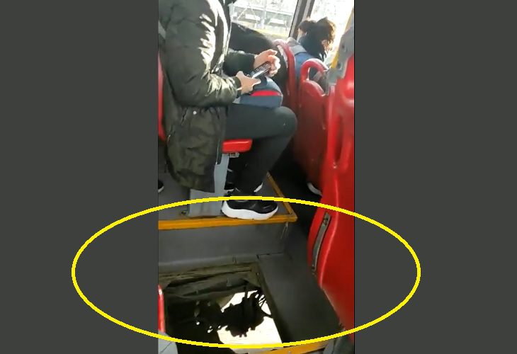 La respuesta de TransMilenio al bus que expusieron con tremendo hueco en la mitad