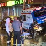 Triple choque de ambulancias en 'pelea' por atender un accidente, en Bogotá