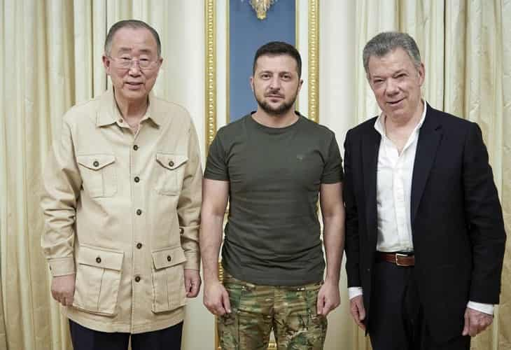 El expresidente Santos y Ban Ki-moon viajan a Ucrania para apoyar a Zelenski