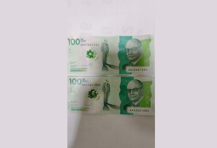 En Colombia estarían circulando decenas de billetes falsos de 100 mil pesos