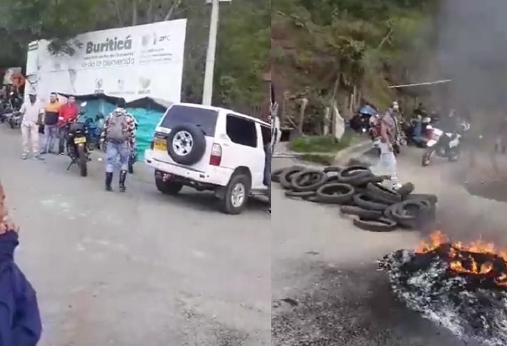 Protestas bloquean Buriticá mientras buscan a mineros en un socavón