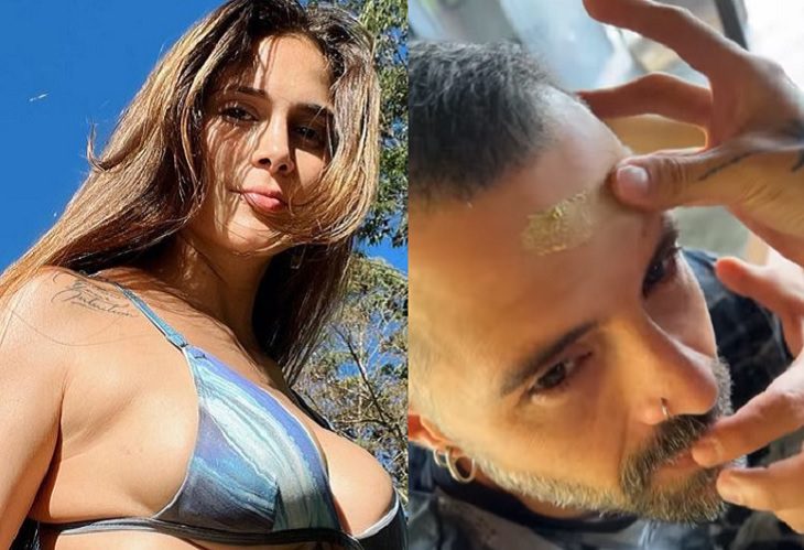 Greeicy le raya la frente a Mike Bahía con la popó de su bebé