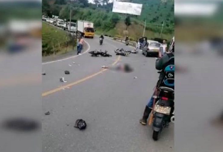 Accidente: Brutal choque de motos en la vía Don Diego - La Ceja deja un muerto