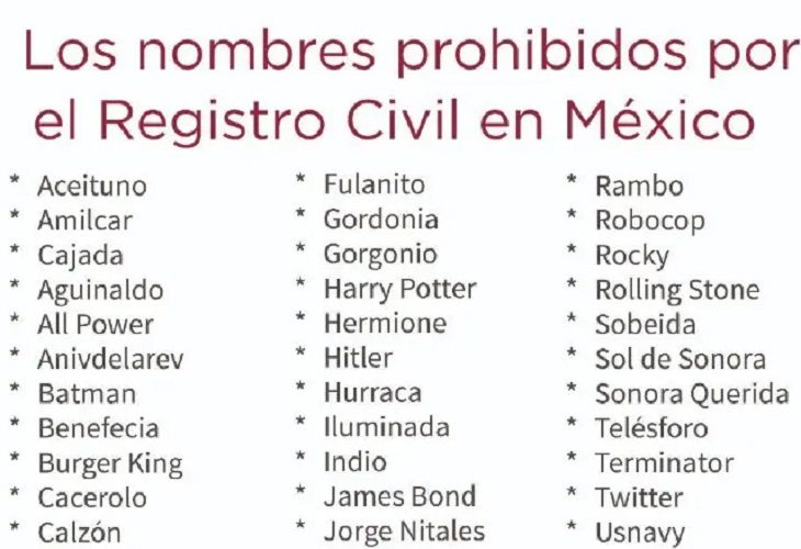 Se viralizan los 62 nombres ‘prohibidos’ por el Registro Civil de la Ciudad de México