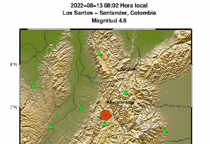 Temblor de magnitud 4.6 sacudió fuerte a varios municipios colombianos