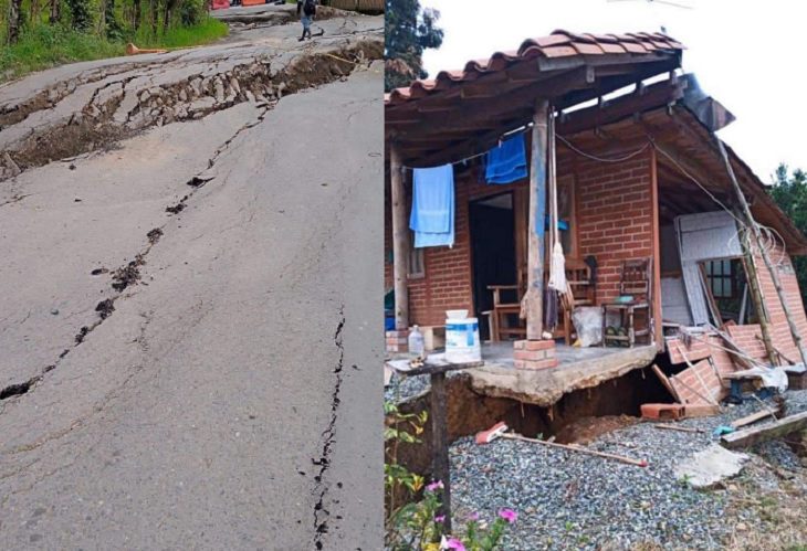 Impresionante falla geológica incomunica a Valparaíso, Antioquia