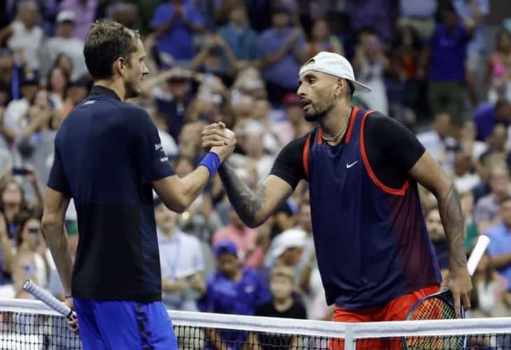 Kyrgios elimina a Medvedev, número uno y vigente campeón del Abierto de EE.UU.