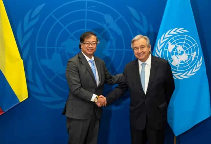 Petro fue recibido por Guterres antes de visitar a los colombianos de Nueva York