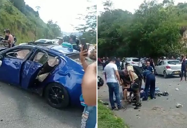 Impresionante accidente en vía Bucaramanga - Girón deja un muerto