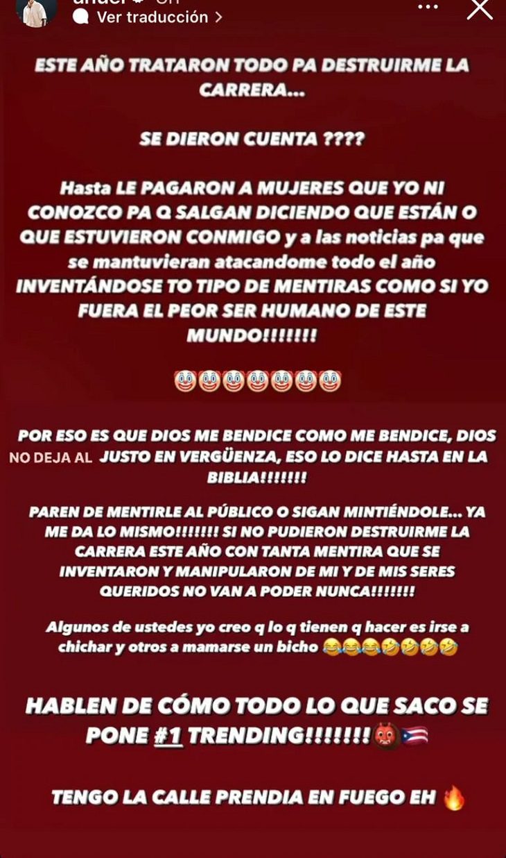 Anuel AA afirma que les pagan a mujeres para que digan que salen con él