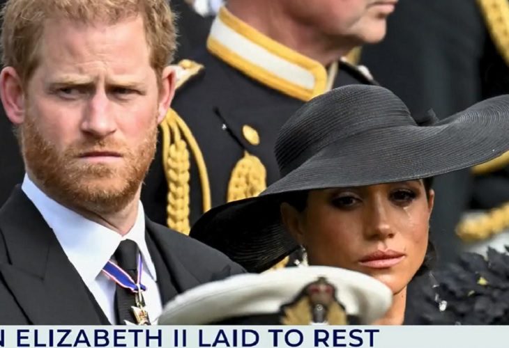 Captan a Meghan Markle llorando en el funeral de la reina Isabel II