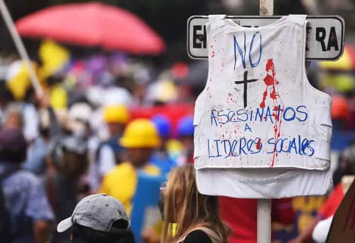 Bajan los asesinatos de líderes sociales tras los planes de paz en Colombia
