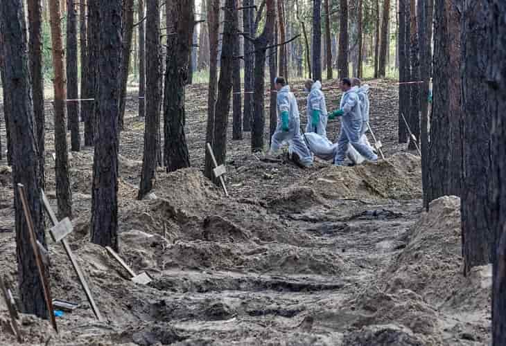 Exhumados los veinte primeros cuerpos hallados en Limán (Ucrania), entre los que hay niños