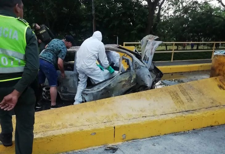 Carlos Arizal Metaute, el policía que murió incinerado en su auto en peaje de Montería 