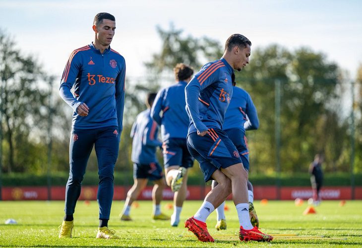 Cristiano Ronaldo sale de zona de castigo y entrena normal con el United