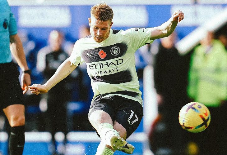 Gol que Kevin De Bruyne le anotó al Leicester ante el Manchester City