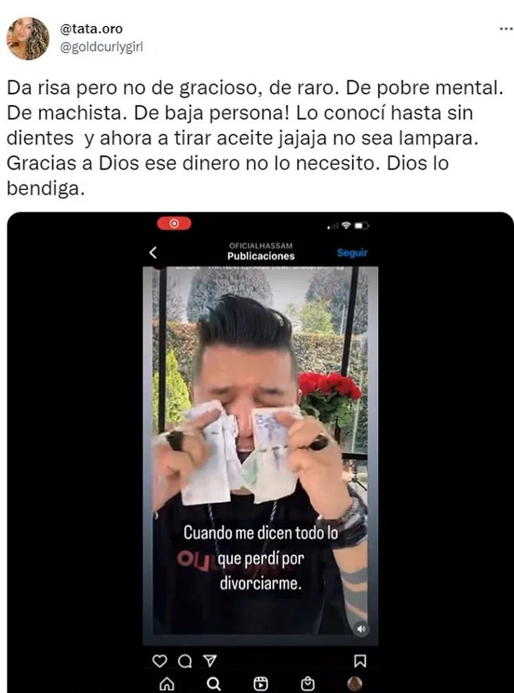 Tatiana Orozco responde a chiste de Hassam sobre su separación