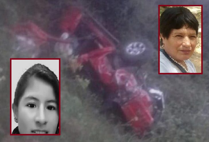 Mueren dos mujeres en carro que cayó por un precipicio en Mutiscua