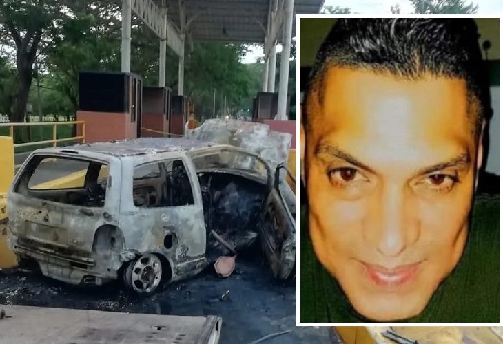 Carlos Arizal Metaute, el policía que murió incinerado en su auto en peaje de Montería