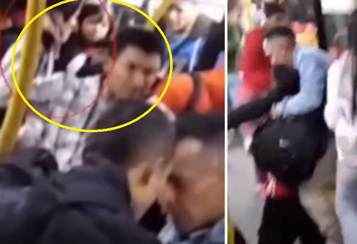 Video del crimen de un joven que pisó a extranjero en un bus